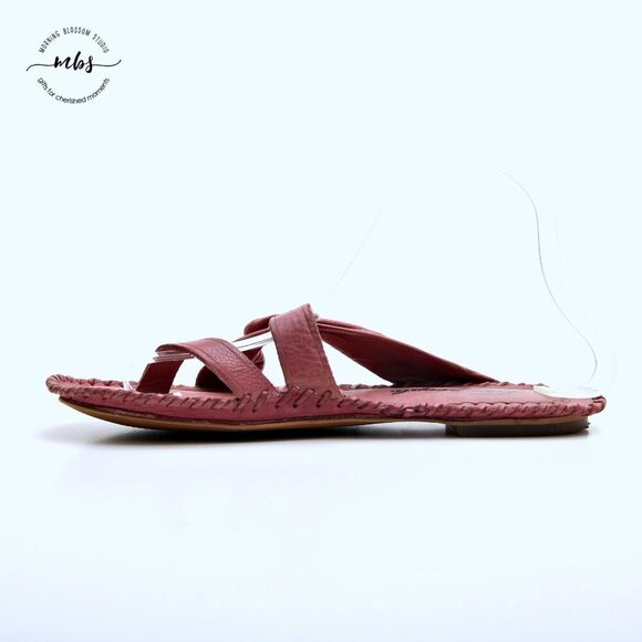 Free People Bailey Leather Criss Cross Strappy Boho Sandals Pink Women Size 8.5‎ - Picture 7 of 15